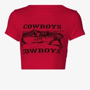 NWT Red Cowboys Crop Top